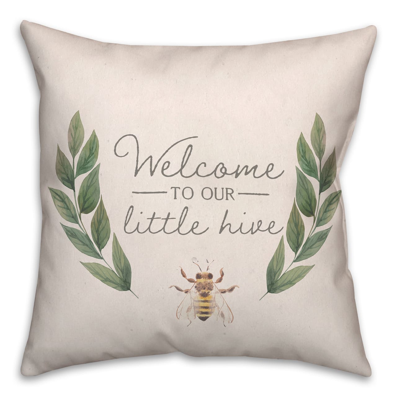 Welcome To Our Little Hive 18" x 18" Throw Pillow